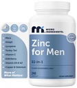 Micro Ingredients Zinc for Men 50 mg Per Serving, 240 Capsules | 11-in-1 Chelated Zinc Picolinate with Shilajit, Maca, Lycopene, Vitamin C, D3K2, Selenium & Copper | Filler Free & Gluten Free Non-GMO