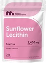Micro Ingredients Sunflower Lecithin 2,400mg, 240 Softgels | Natural Sunflower Seed Oil Source with Phosphatidylcholine | Soy Free Lecithin Supplement | Non-GMO, No Gluten