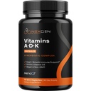High Absorption ADK Vitamin Supplement - Vegan Vitamin D3 K2 MK7 & A for Calcium Regulation plus Bone Heart Thyroid & Immune Support - Vitamin ADK with 5000IU D3 Non GMO & Gluten Free (3 Months)