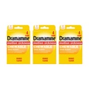 Dramamine Motion Sickness Relief, Chewable, Prevents and Relieves Nausea, Dizziness & Vomiting, Orange Flavor, 4 Count (Travel & Trial Size) (Pack of 3)