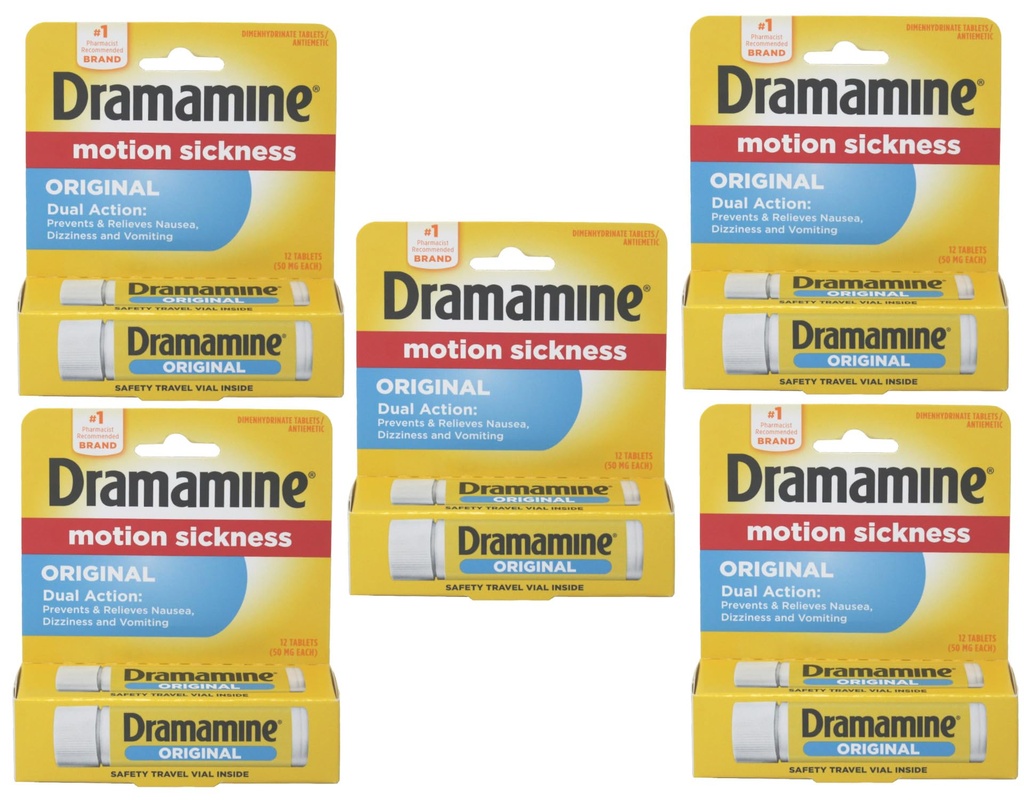 Dramamine 50mg Tablets-12 ct (Quantity of 5)