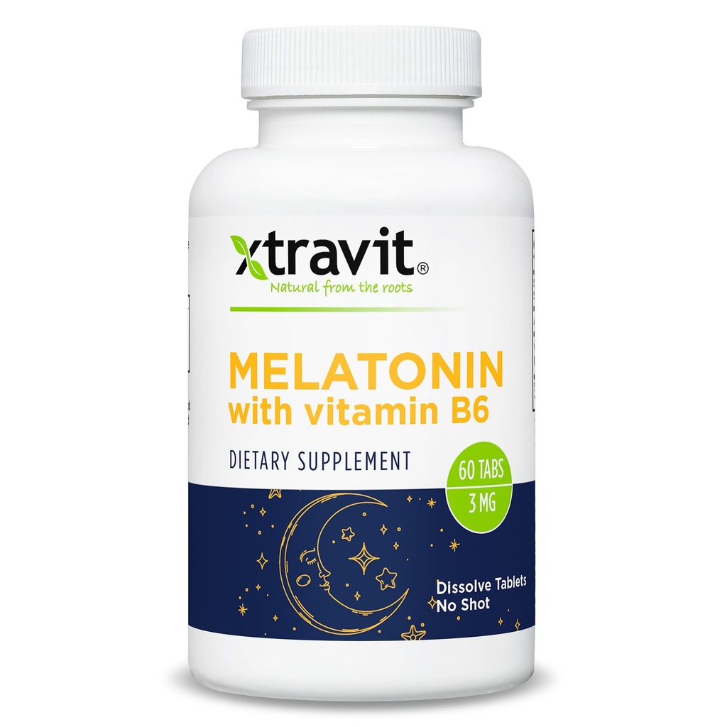 Melatonin – Natural Sleeping Aid Supplements to Support Deep Sleep & Calm - Vegan, Non-GMO, Gluten & Sugar Free, 20mg, 60 Capsules (3 mg)