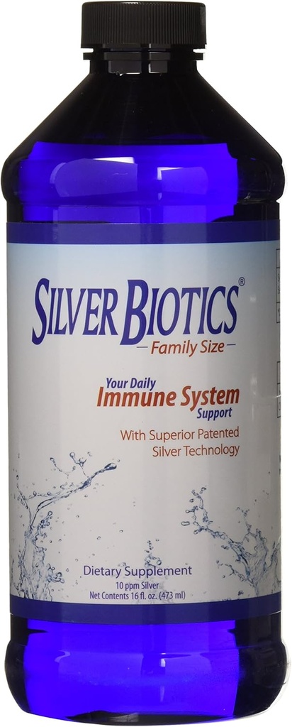 Silver Biotics Colloida Nano Silver Ag4O4 10 PPMNO 10 Imne suport a bioveno-Hicking Imneding Natural support a l'Oz 16 d'Oz (Pack of 2)