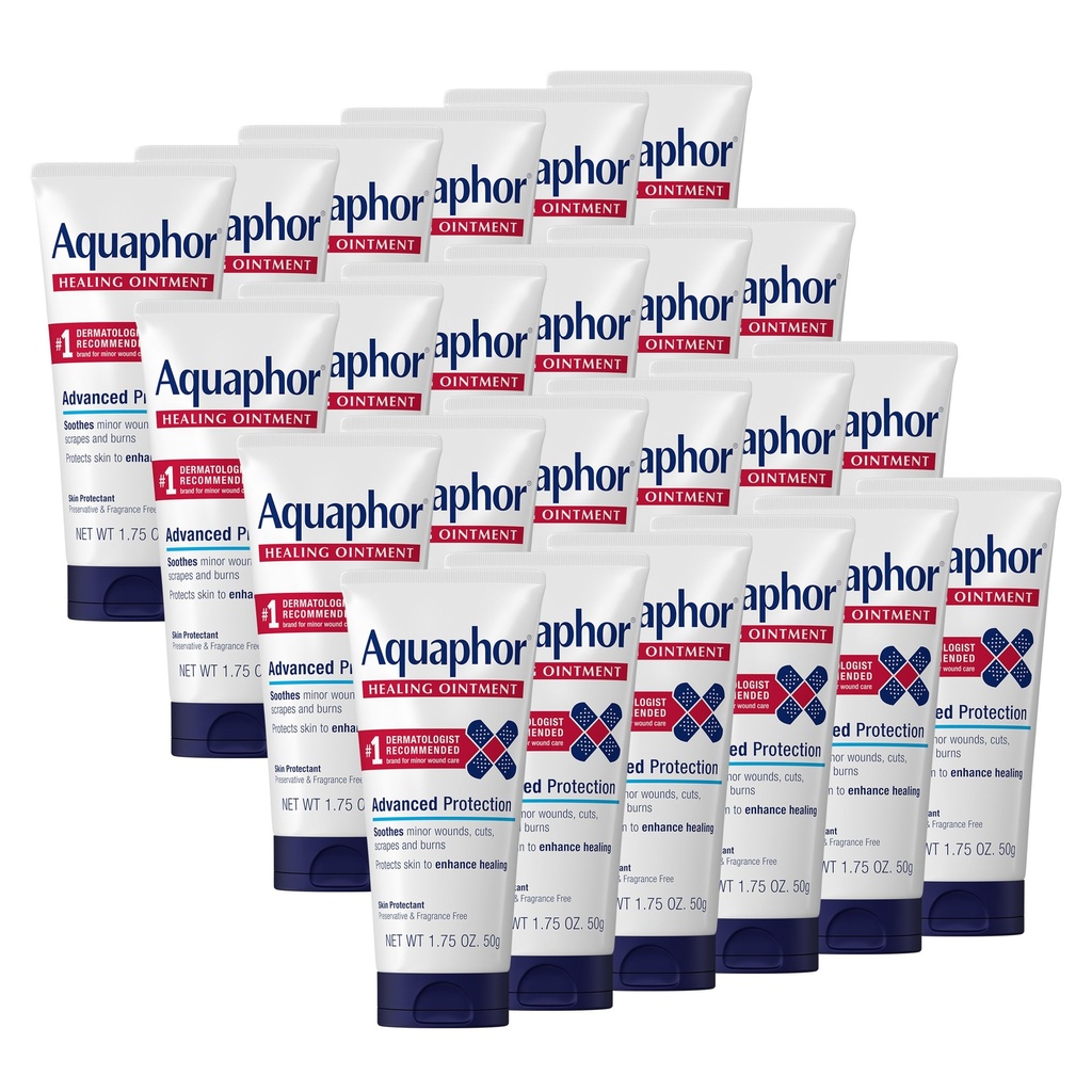 Aquaphor Healing Ointment - Travel Size Protectant for Cracked Skin - Dry Hands, Heels, Elbows, Lips, 1.75 Oz (Pack of 24) - Packaging May Vary