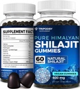 Pura Himalaia Organic Shilajit Gummies - Potent Shilajit Resin Suplemento para homes e mulleres - 100% natural con 90 + minerais traza - Impulsar enerxía, vitalidade e apoio inmune - 60 Gummies