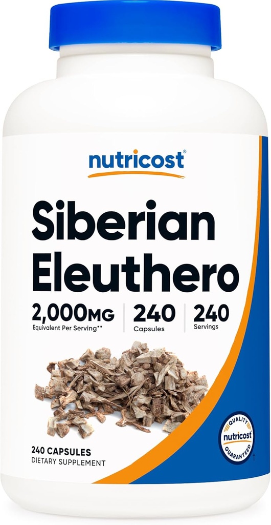Nutricost Sibirische Eleuthero 500mg, 240 Kapseln - Eleutherococcus Senticosus - Glutenfrei & Non-GMO