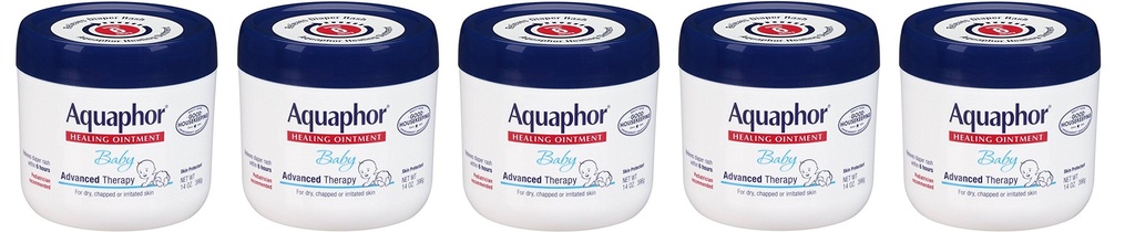 Aquaphor vaBwNP Baby Healing Ointment Advanced Therapy Skin Protectant, 14 Ounce (5 Pack)