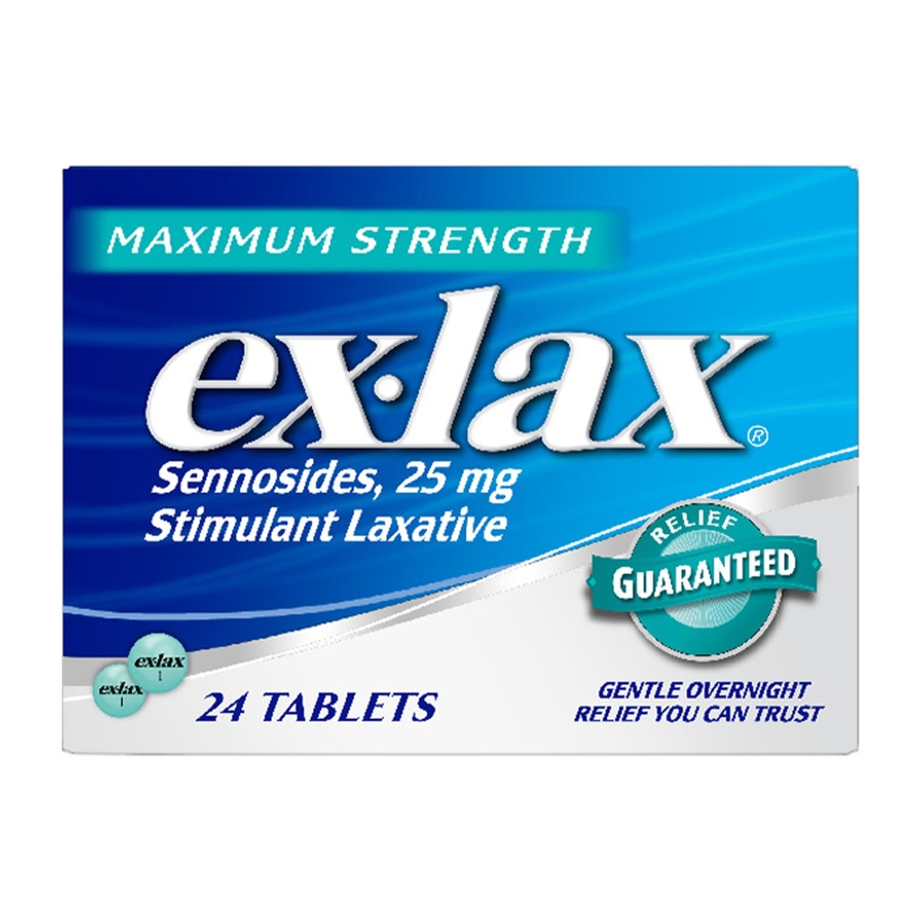 Ex-Lax Maximum Strength Stimulant Laxative Constipation Relief Pills for Occasional Constipation, Gentle Laxatives - 24 Count