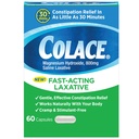 Colace Saline Laxative 60 Capsules Fast Acting Gentle Constipation Relief for Adults, Gentle Magnesium Hydroxide Formula, Non-Stimulant Laxative, Severe Constipation Relief