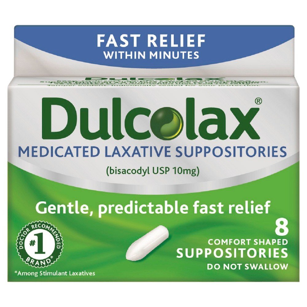 Dulcolax Laxative Suppositories 8 ea (Pack of 6)