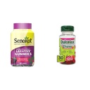 Senokot Dietary Supplement Laxative Gummies, Natural Senna Extract & Dulcolax Chewy Fruit Bites, Saline Laxative, Cherry Berry (30ct) Cramp-Free Constipation Relief