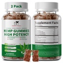 2 Pack Hemp Gummies for Sleep, Stress, Relax & Calm, High Potency Extra Strength with Magnesium, Vitamins, Pumpkin Seed, Ashwagandha, GABA, L-Theanine, Pineapple Flavor, 120 Bears Gummies, Vegan