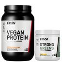 BARE PERFORMANCE NUTRITION BPN Vegan Peanut Butter Cookie Protein + Strong Greens Lemon Bundle
