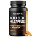 Black Seed Oil Capsules with Turmeric Curcumin Supplement - Immune & Digestive Health Support - 60 Count - Vegan, Non-GMO, Cold Pressed Black Seed Oil with Curcumin (95% Curcuminoids) - 1 Month Supply