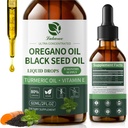 Oil of Oregano Drops with Black Seed Oil, Turmeric Oil, Vitamin E & Olive Oil Based, Immune Digestive Cleanse & Detox*, 80% Carvacrol Cold-Pressed Natural Aceite de Oregano, 2 Fl Oz, 8 Month Supply