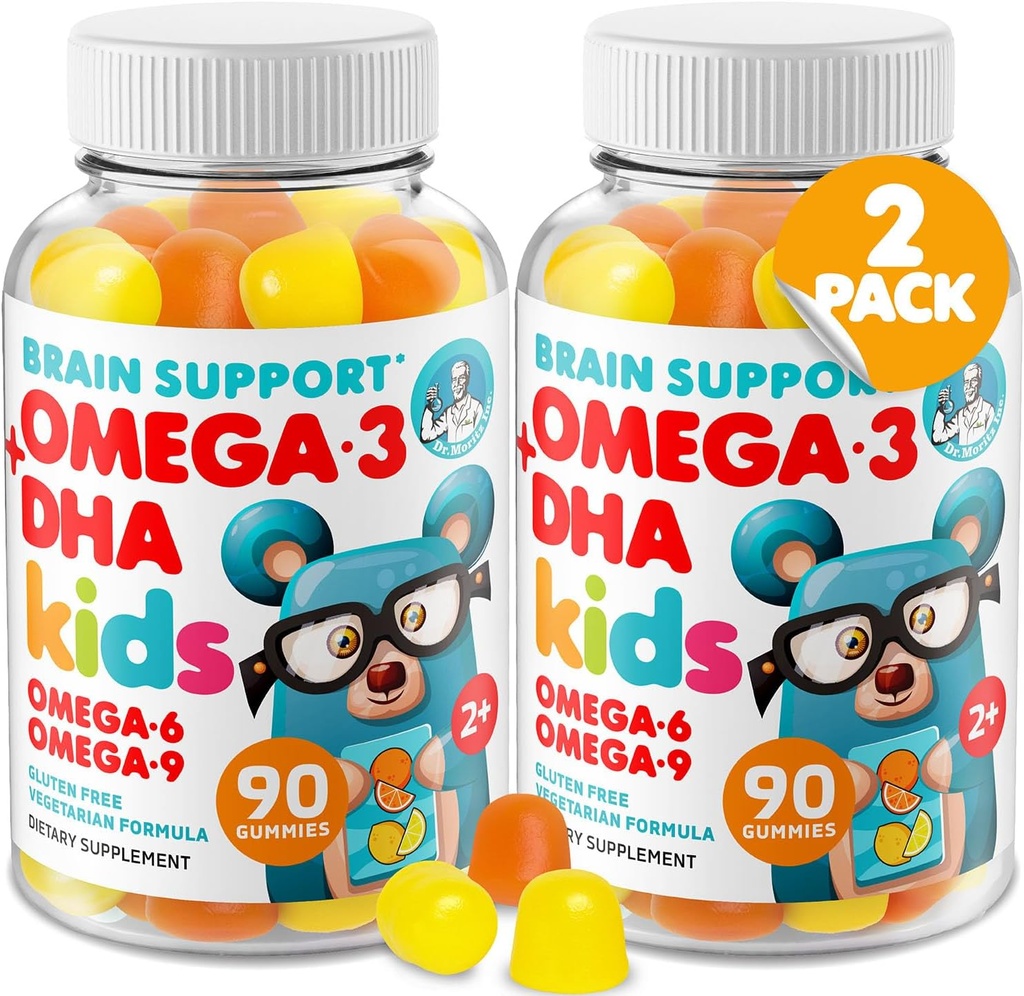 DR. MORITZ Omega 3 Detské Gummy (180 gróf), Vegan Omega3 Gummy pre deti bez rybieho oleja, vitamíny pre zdravie mozgu a srdca, Omega bez lepku 3 6 9