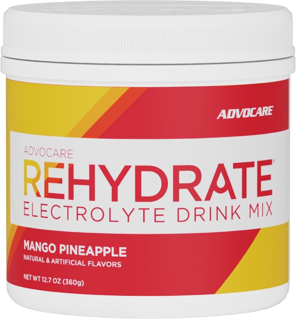 AdvoCare rehidrát - Electrolyte Drink Mix - Magnézium, Nátrium, Kálium és Kalcium - Antioxidáns és Aminosav dúsított - Támogatja hidratálás és helyreállítás - mangó ananász, 12.7 oz