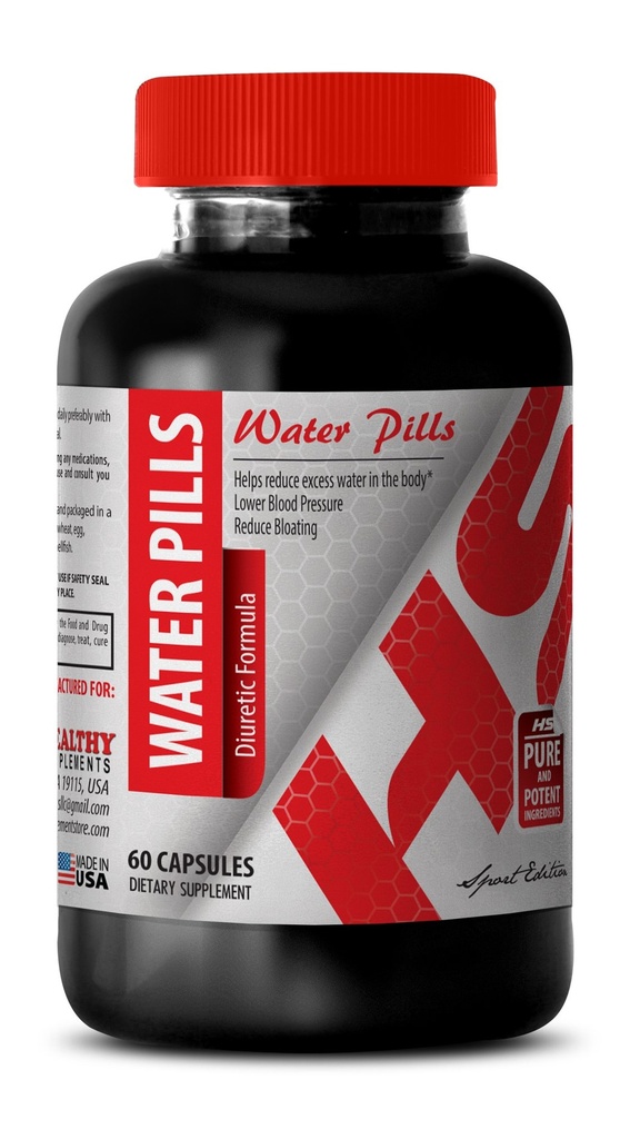 WATER AWAY PILLS - Water retention pills for men & women with Dandelion, Green Tea Leaf, Cranberry Fruit, Juniper Berry, Buchu Leaf, Apple Cider Vinegar, Cornsilk, Paprika & Watermelon 1Bot