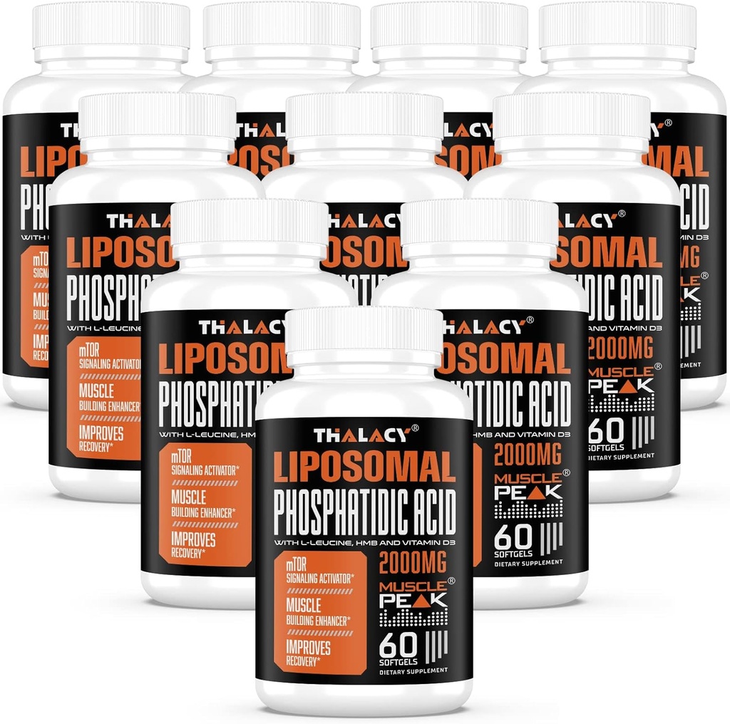2000mg Liposomal Phosphatidic Acid Muscle Builder (PA), High Absorption Muscle Building Supplements for Men & Women | Muscle Gainer, mTOR Protein Synthesis & Lean Muscle, Strength, 10 Pack
