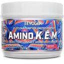 Evogen Amino K.E.M. - EAA & BCAA Powder Pump Volumizer | BCAAs Amino Acids Supplement for Blood Flow, Muscle Growth, & Hydration | Sour Candy | 30 Servings