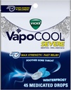 Vicks VapoCool Raskesti kasutatavad valulikud kurgutilgad, Max Tugevus Mentool, Soothes valulik kurguvalu, Talvekülma maitse, 45ct