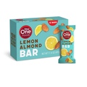 Step One Foods Lemon Almond Bar, Heart Healthy Snack Plant Sterols, Omega 3's High Fiber Snack Gluten & Dairy Free, Vegan, Zero Sodium, Granola Bars (12 Pack)