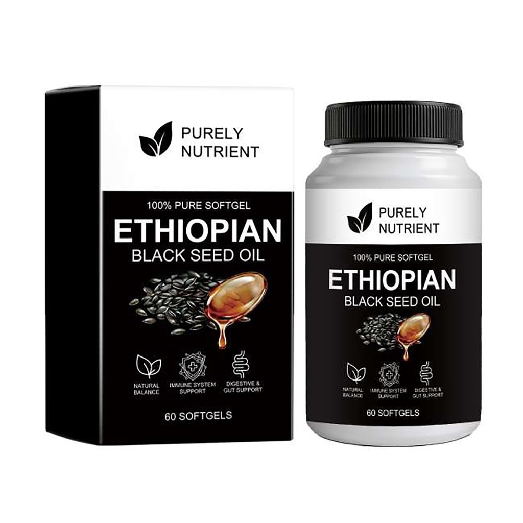 Ethiopian Black Seed Oil, Organic Cold Pressed, Non-GMO, Gluten-Free (Black)