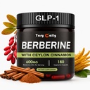 Liposomal Berberine HCl 600mg Capsules with Ceylon Cinnamon & Citrus Bergamot, Vegetarian Supplement for Everyday Metabolic Support & Nutrient Utilization, 180 Count, 90-Day Supply