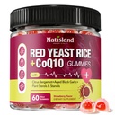Red Yeast Rice with CoQ10 Gummies, Red Yeast Rice Supplement with Citrus Bergamot & Plant Sterols, Sugar Free, Vegan, Strawberry Flavor, 60 Count