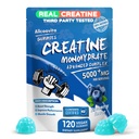 NSF Certified Creatine Gummy - Creatine Monohydrate Gummies 5000mg for Men & Women -120 Gummies Advanced Formula, Muscle Strength, Muscle Builder, Energy Boost, Pre-Workout Supplement-Blueberry