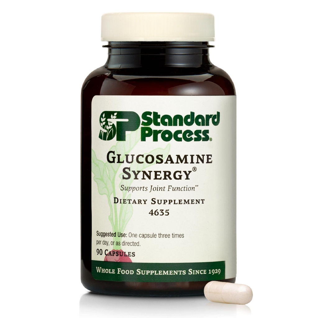 Standard Process Glucosamine Synergy - Joint Health Support Supplement - Connective Tissue with Boswellia Serrata - Whole Food-Based with Manganese - 90 Capsules
