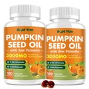 Pumpkin Seed Oil with Saw Palmetto Capsules, 3000mg Per Serving, Pumpkin Seeds Oil Supplement, Supports Immune, Hair, Urinary, Bladder & Prostate Health, Non-GMO, 360 Softgels