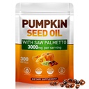Pumpkin Seed Oil with Saw Palmetto, Cold-Pressed, 300 Softgels, Hair Growth, Radiant Skin, Urinary & Prostate | Rich in Fatty Acids & Phytosterols | Pure & Natural, Non-GMO