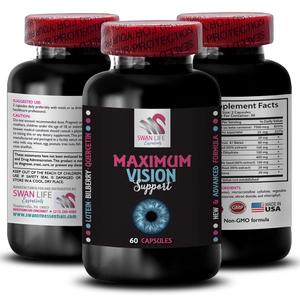 Vision clarity - EYE VISION SUPPLEMENT - Sharp images, Visual enhancement, Refined vision, Eye clarity booster, Clear lens, Focus improvement, Vision enhancer, Sharp details 1 Bottle 60 Capsules