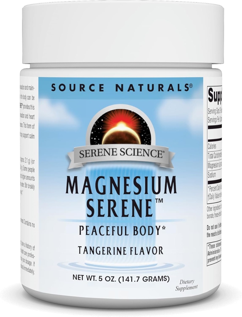 Zdroj Naturals Serene Science Magnézium Serene, Pokojné telo*, Tangerine Ochutené - 5 Ounce prášok