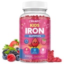 Iron Gummies for Kids & Teens, Kids Multivitamin with Iron Supplement, Calcium, Folate, Zinc, Prebiotic - for Blood Builder & Energy Support, Iron Deficiency - Vegan & Non-GMO - 60 Count Mixberry