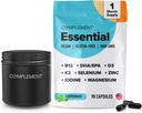 Complement Vegan Multivitamine pentru femei & Men- Omega 3 DHA+EPA, Vitamina B12, Vitamina D3 K2, Zinc, Seleniu, Magneziu, Suplimentul Iodului - Suport imun- 90, Include Jar