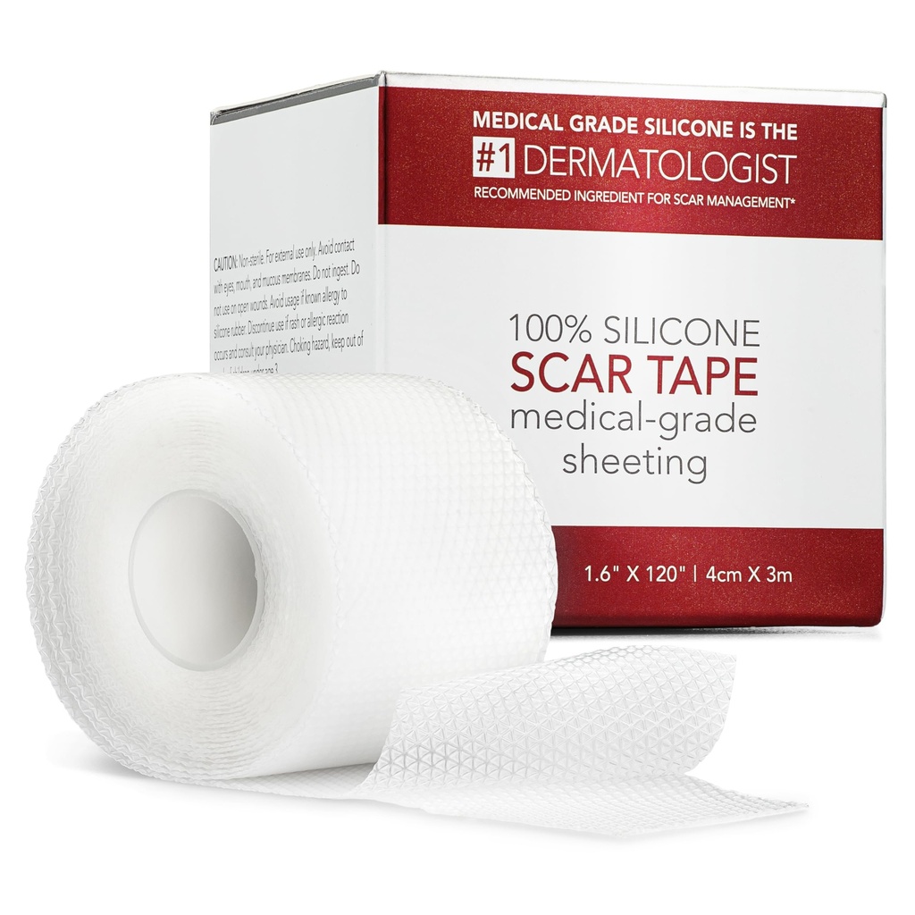 HealFast Physician Formulated Silicone Scar Sheets - Advanced Crosspolymer Medical Grade Silicone Scar Tape for Surgery, C Section, Keloids & Hypertrophic Scars - Silicone Tape For Scars