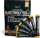 Enhanced Electrolyte Powder (Peach Mango 20pk.) w 0 Sugar +BCAAs +B-Vitamins Electrolyte Supplement w Potassium Zinc & Magnesium for Hydration - Keto Electrolytes