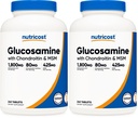 Nutricost Glucosamine 1800mg with Chondroitin & MSM, 240 Tablets, 120 Servings - Non-GMO, Gluten Free (Pack of 2)