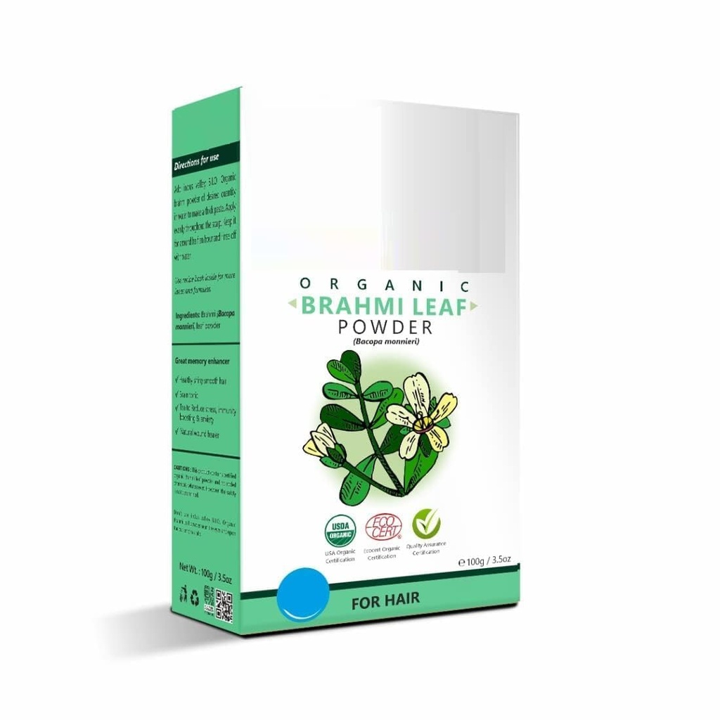 CROV 100% Organic Brahmi Powder | Bacopa monnieri for Hair Cleanser & Hair Car.e - (100g)