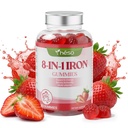 Iron Gummies for Kids & Teens, Kids Multivitamin with 20mg Iron Supplement, Vitamin A, C, B6 & Lutein – Sugar Free Multivitamin – Daily Nutrition & Eye Support, Strawberry Flavor, 60 Gummies