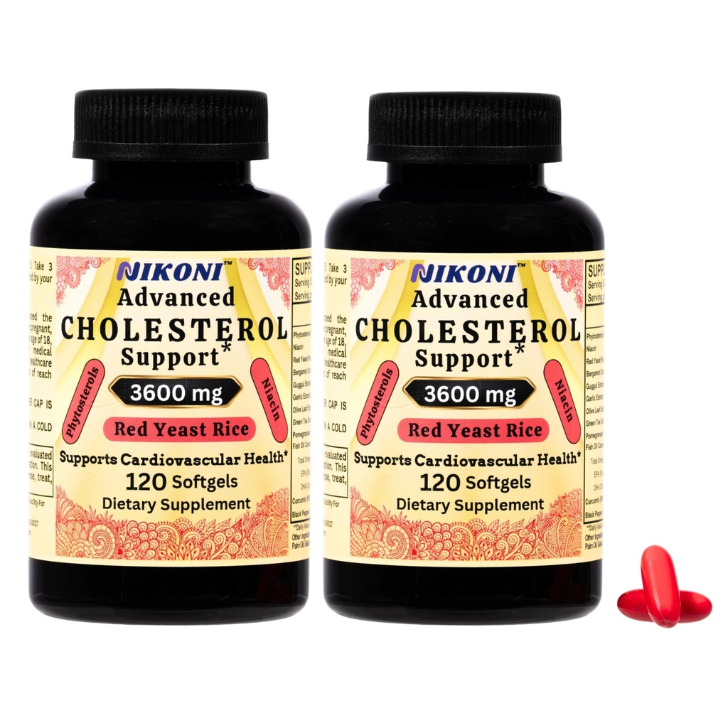 Nikoni Advanced Cholesterol Support 3600 mg Plant Sterols with 14-in-1 Supplement -240 softgels
