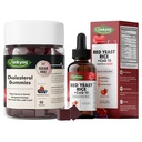 Q'ankyaq Cholesterol Lowering Gummies, Plant Sterols & Stanols Supplement，Red Yeast Rice with CoQ10 Liquid Drops, 1200mg Red Rice Yeast Extract for Cholesterol Health