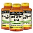 MASON NATURAL Red Yeast Rice, Supports Heart Health & Blood Circulation, Herbal Supplement, 60 Capsules, Pack of 3