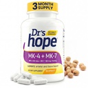 Natural Vitamin K2 MK4 & MK7 | 600 Mcg High Potency Dual Action for Bone Strength & Heart Health - Made in USA Backed by 30+ Years - Kosher & cGMP Certified, Non-GMO - 3 Month Supply