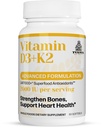 Turner Vitamin D3 and K2 Caps, High Potency D3 2000IU and K2 (MK7) 80mcg, Unique VIT D3 from 100% New Zealand Sheep's Wool Lanolin. Cardiovascular Support & Bone Health, 60 Softgels 1 Month Supply