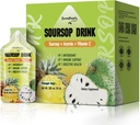 GREENPEOPLE Soursop & Acerola Liquid Supplement Drink, Soursop Bitters Liquid, Immune Boosting Vitamin C Drink, Fast Absorption, Vegan, Non-GMO, 10 Packets