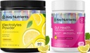 KEY NUTRIENTS Hydration Bundle, Lemonade Electrolytes Powder 90 Servings + Gut Health Electrolytes Powder Passionfruit Lemonade 16 Servings, Sugar Free Drink Mix with Prebiotic Fiber, Vitamins & Miner