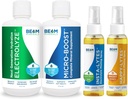 Beam Minerals Micro-Boost Mineral Blend & Electrolyze Liquid ja Insta-Lytes Natural Liquid Electrolytes 2oz ja Happy-Lytes Fluvic Electrolyte Misting Spray 2oz